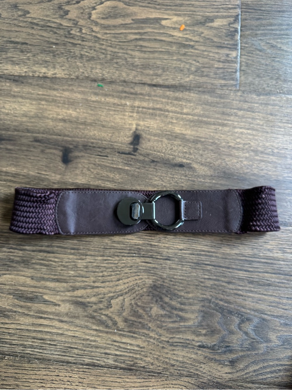 Jockey Braided Stretch Waist Belt in Plum with Gunmetal Buckle